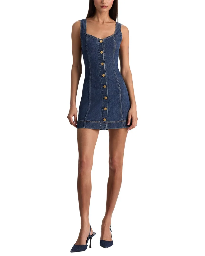 Bea Sweetheart Denim Mini Dress by Alice + Olivia