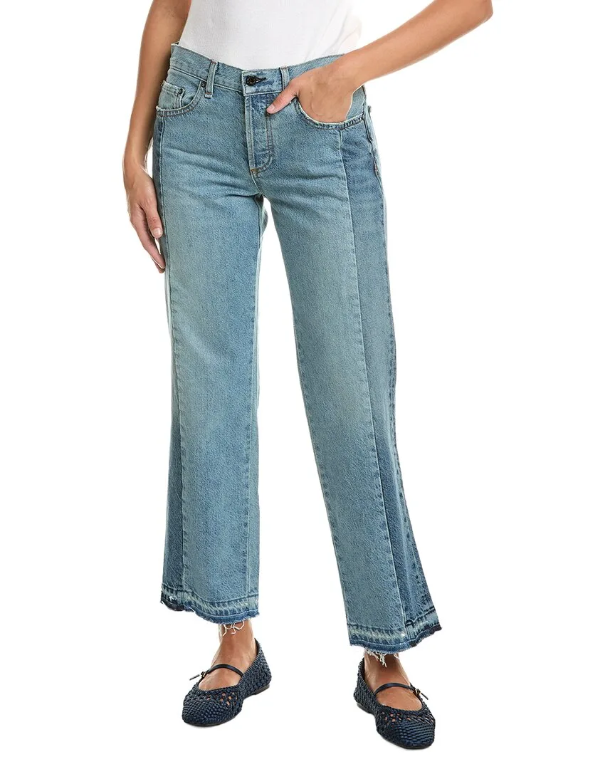 Low-Rise Two Tone Straight Jean by Askk Ny