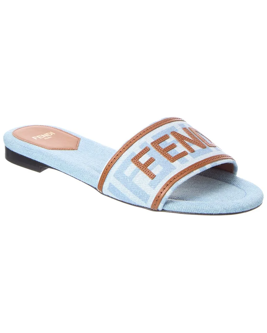 Sunshine Ff Jacquard & Leather Sandal by FENDI