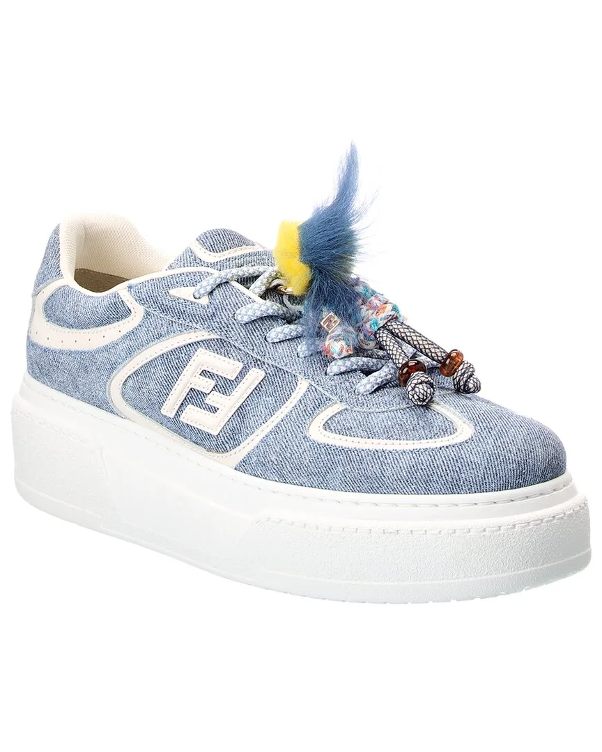 Match Denim & Leather Platform Sneaker by FENDI