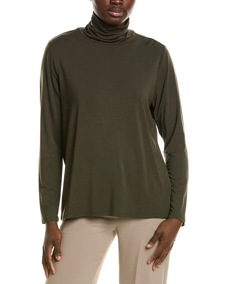 Turtleneck Slim Shirt by Eileen Fisher