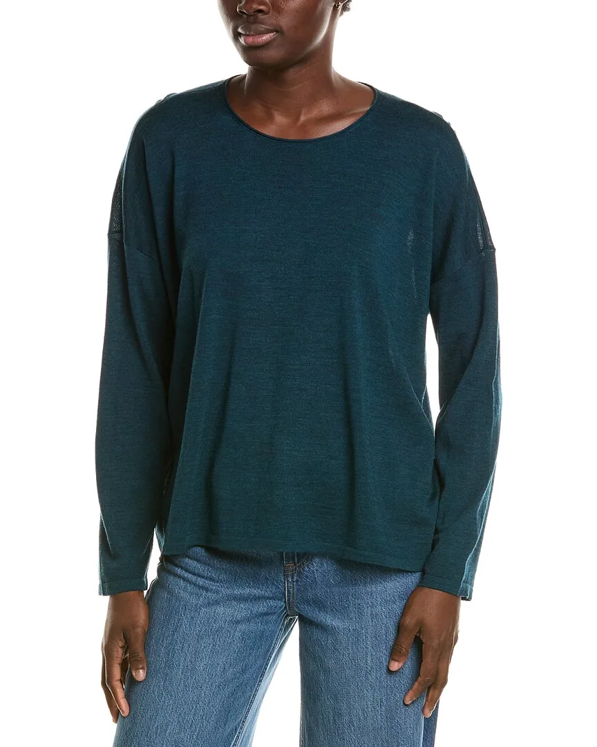 Crewneck Wool Sweater by Eileen Fisher