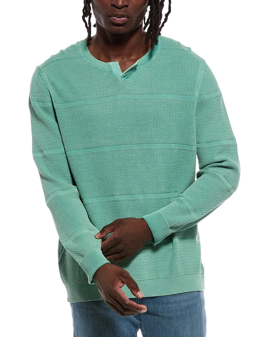 Saltwater Textured Abaco Split Crewneck Sweater by Tommy Bahama