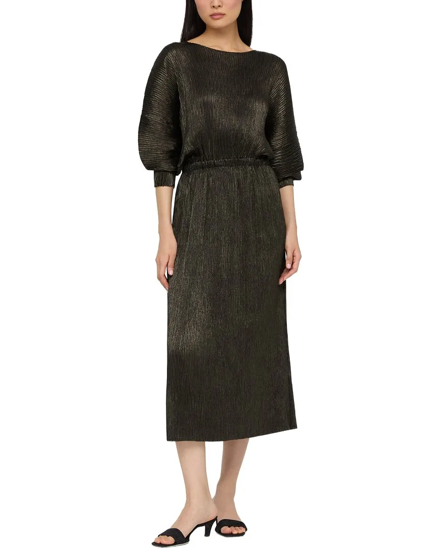 Long Sleeve Gathered Waist Dress by Lafayette 148 New York