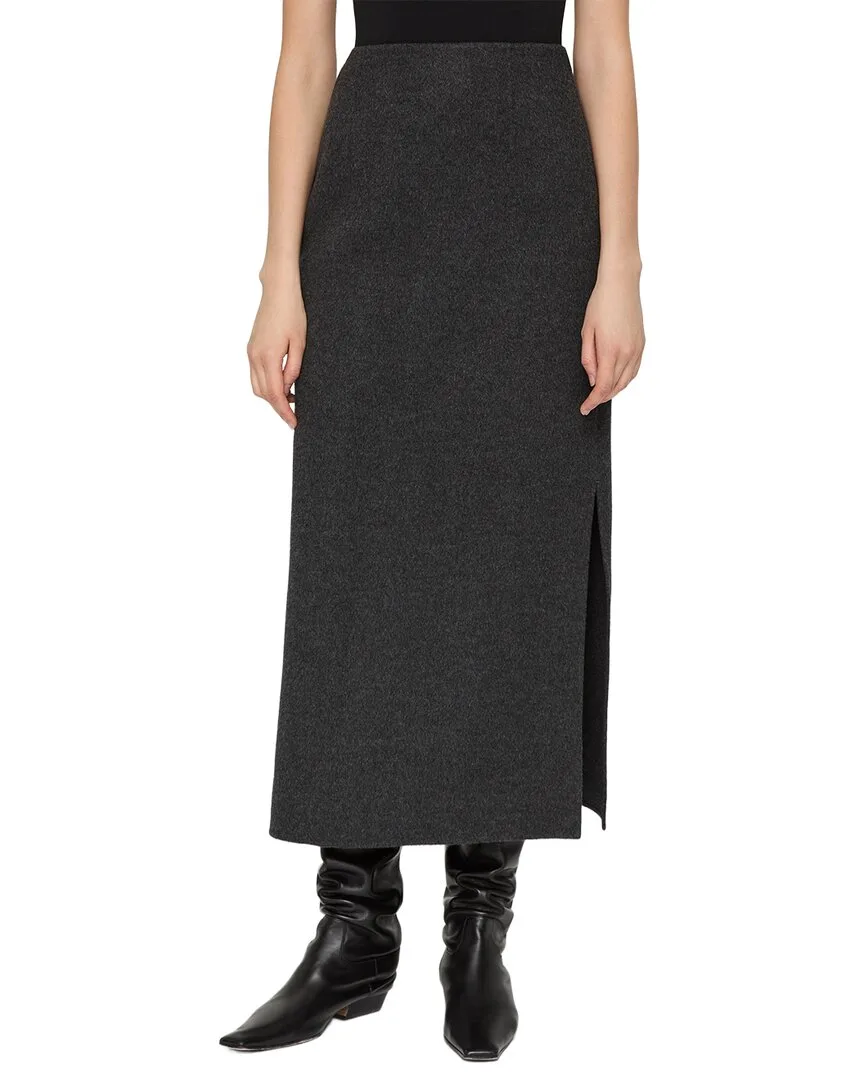 High Waisted Wool & Cashmere-Blend Midi Skirt by Lafayette 148 New York