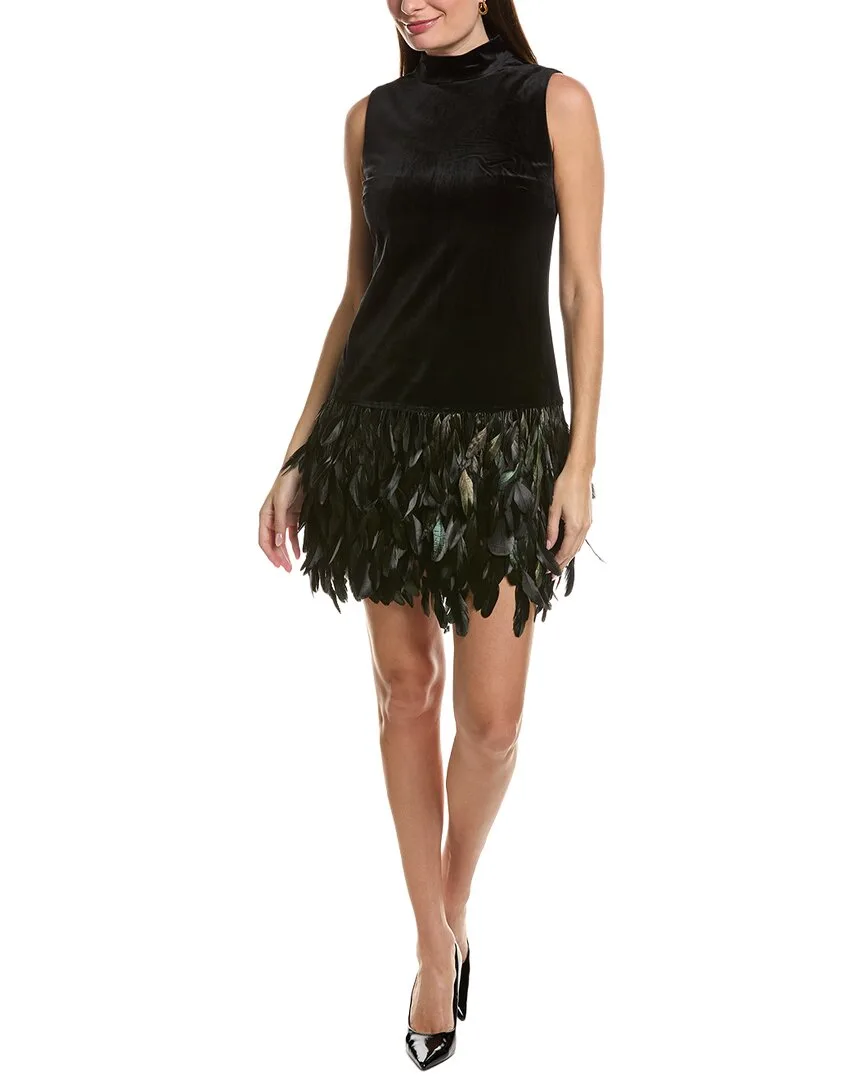 Colette Feather Hem Velvet Dress by Tyler Be