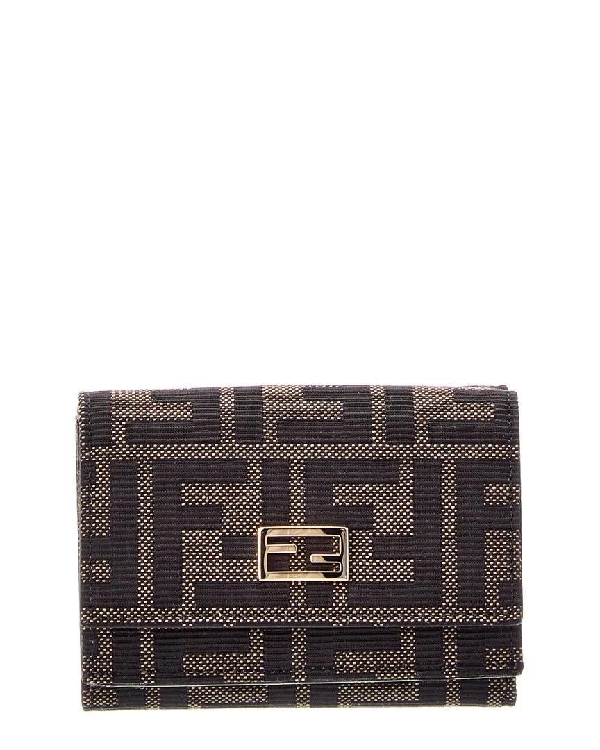 Mini Tube Ff Zucca Jacquard & Leather Card Case by FENDI