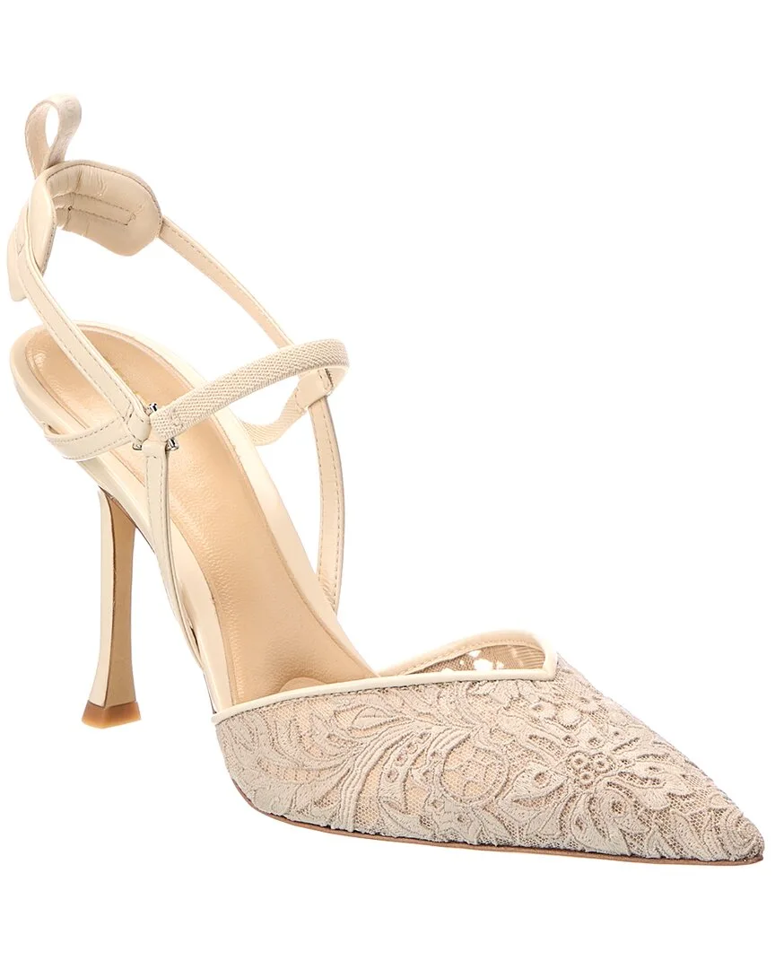 Very Colibri Lace Tulle & Leather Slingback Pump