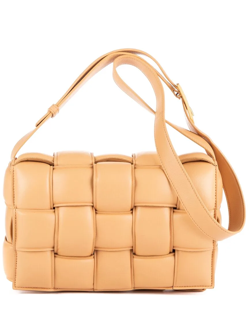Beige Padded Intrecciato Leather Cassette (authentic Pre-Loved) by Bottega Veneta