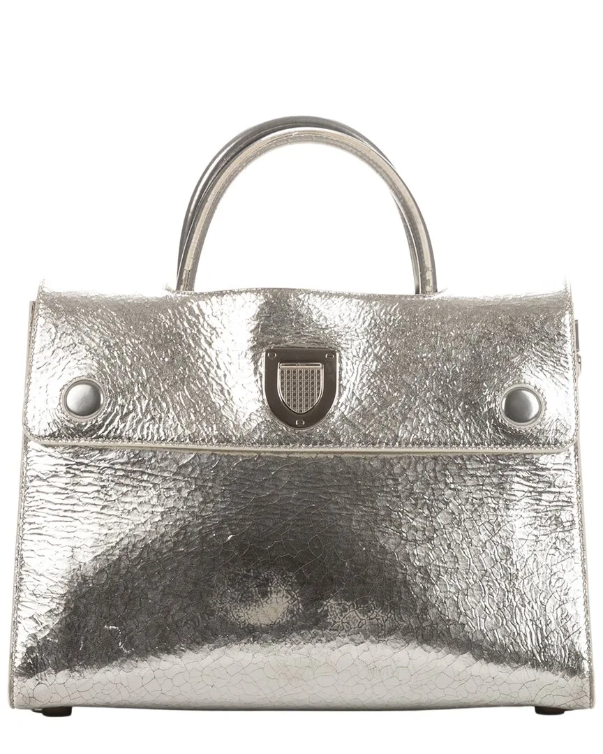 Silver Metallic Aged Calfskin Leather Ltd. Ed. Diorever (authentic Pre-Loved) by Dior