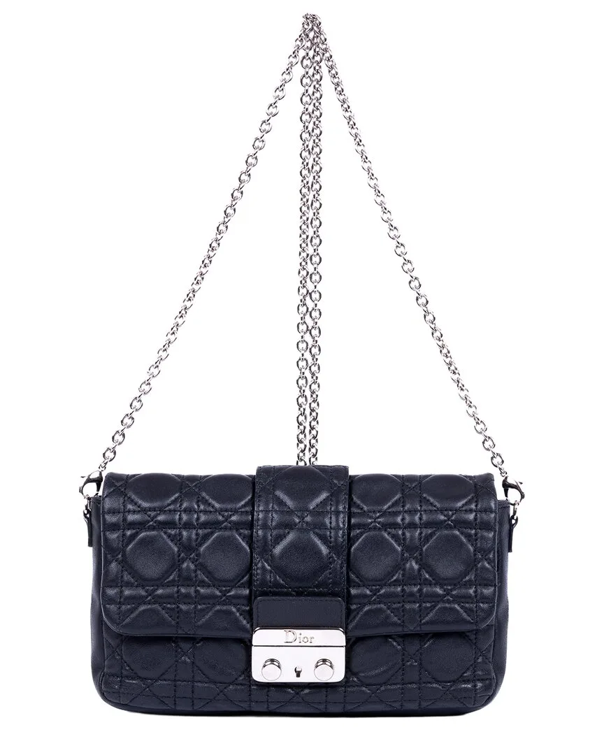 Navy Cannage Leather Miss Dior (authentic Pre-Loved) by Dior