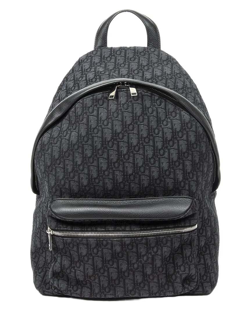 Black Oblique Jacquard Canvas Rider Backpack (authentic Pre-Loved) by Dior