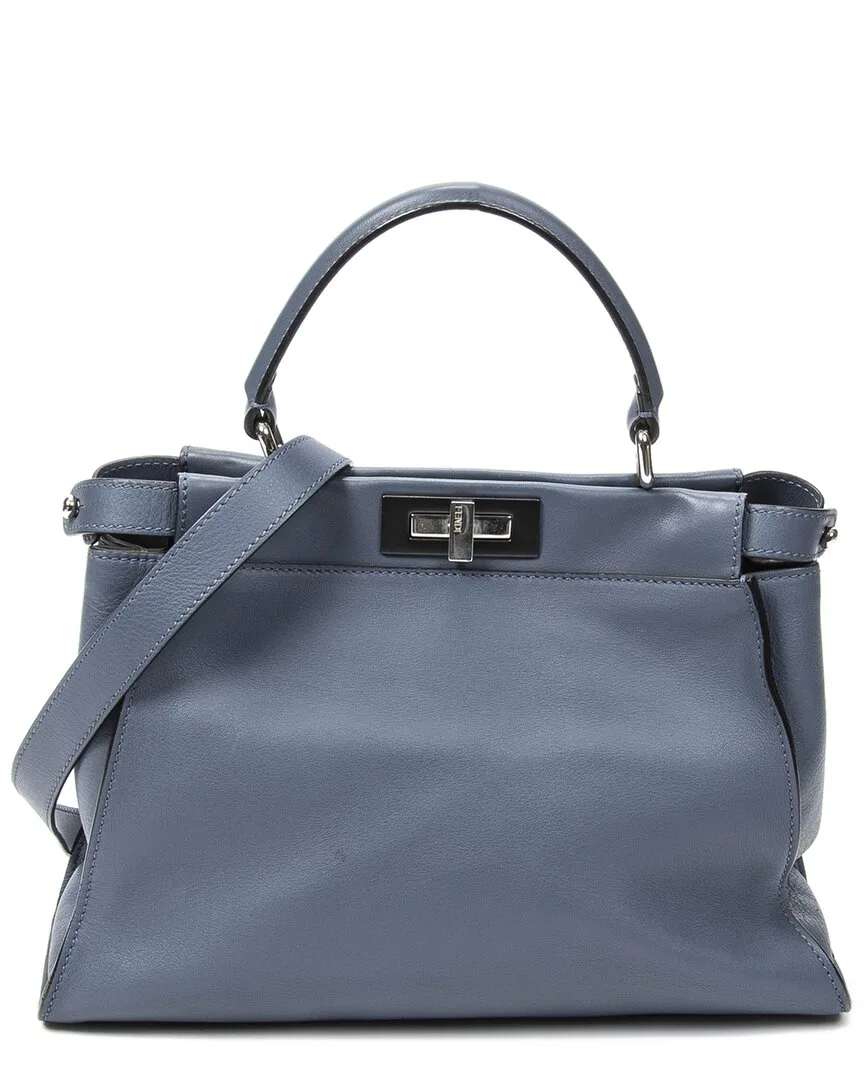 Light Blue Calfskin Leather Medium Peekaboo (authentic Pre-Loved)