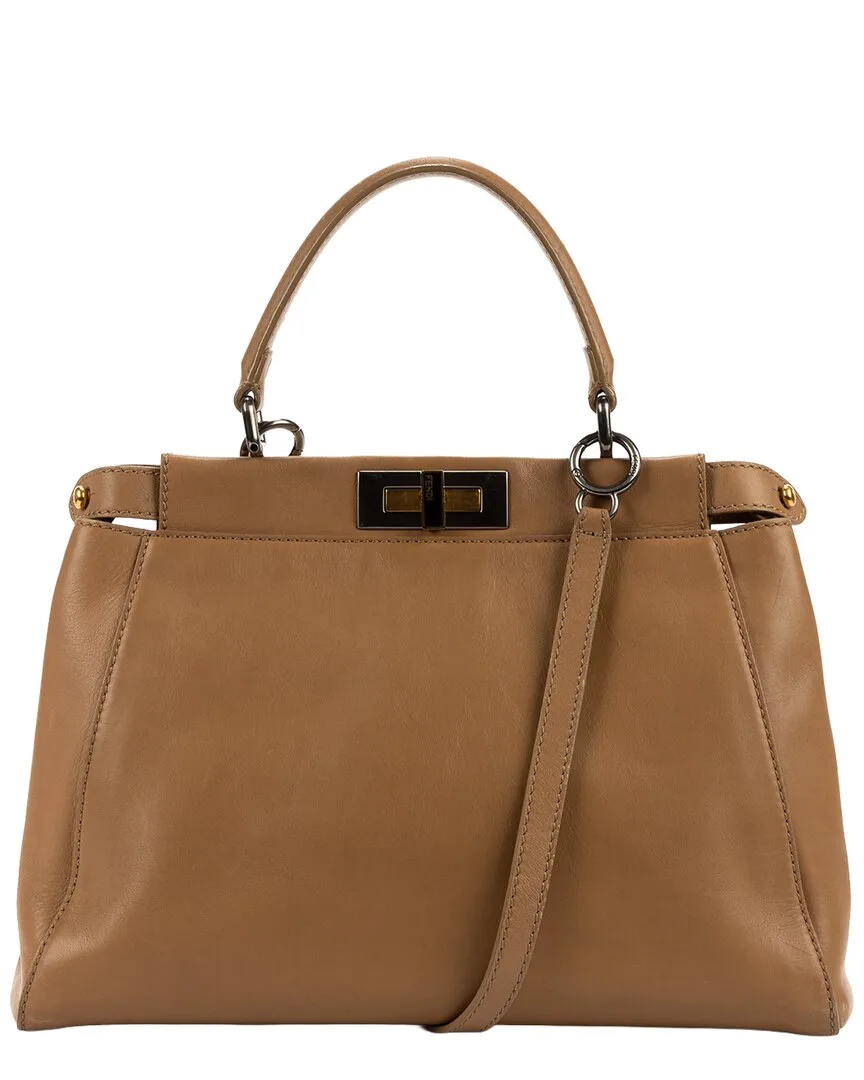 Beige Calfskin Leather Peekaboo (authentic Pre-Loved) by FENDI