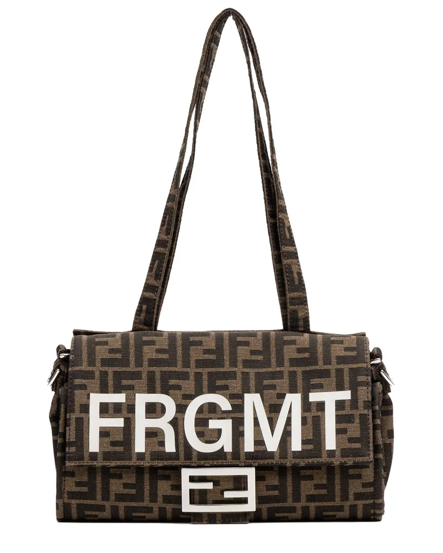 Khaki & Dark Brown Zucca Canvas x Frgmt Baguette Bag (authentic Pre-Loved) by FENDI
