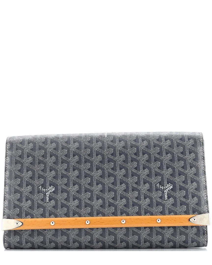 Grey Goyardine Coated Canvas Monte Carlo Clutch (authentic Pre-Loved) by Goyard