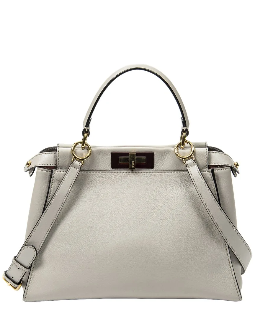 Beige Calfskin Leather Medium Peekaboo (authentic Pre-Loved) by FENDI