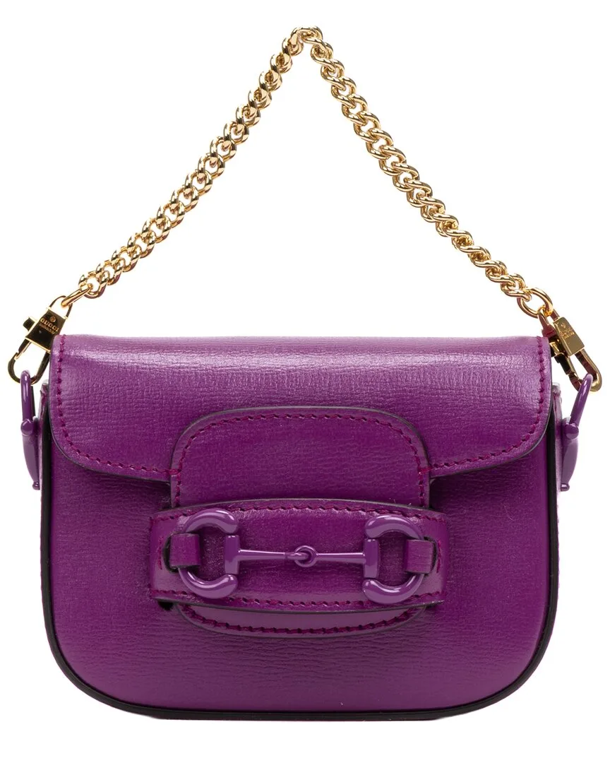 Purple Calfskin Leather Horsebit 1955 (authentic Pre-Loved) by Gucci