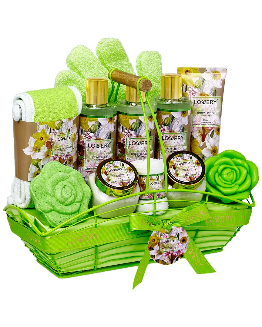 Home Spa Gift Basket - 13Pc Magnolia & Jasmine Self Care Package by Lovery