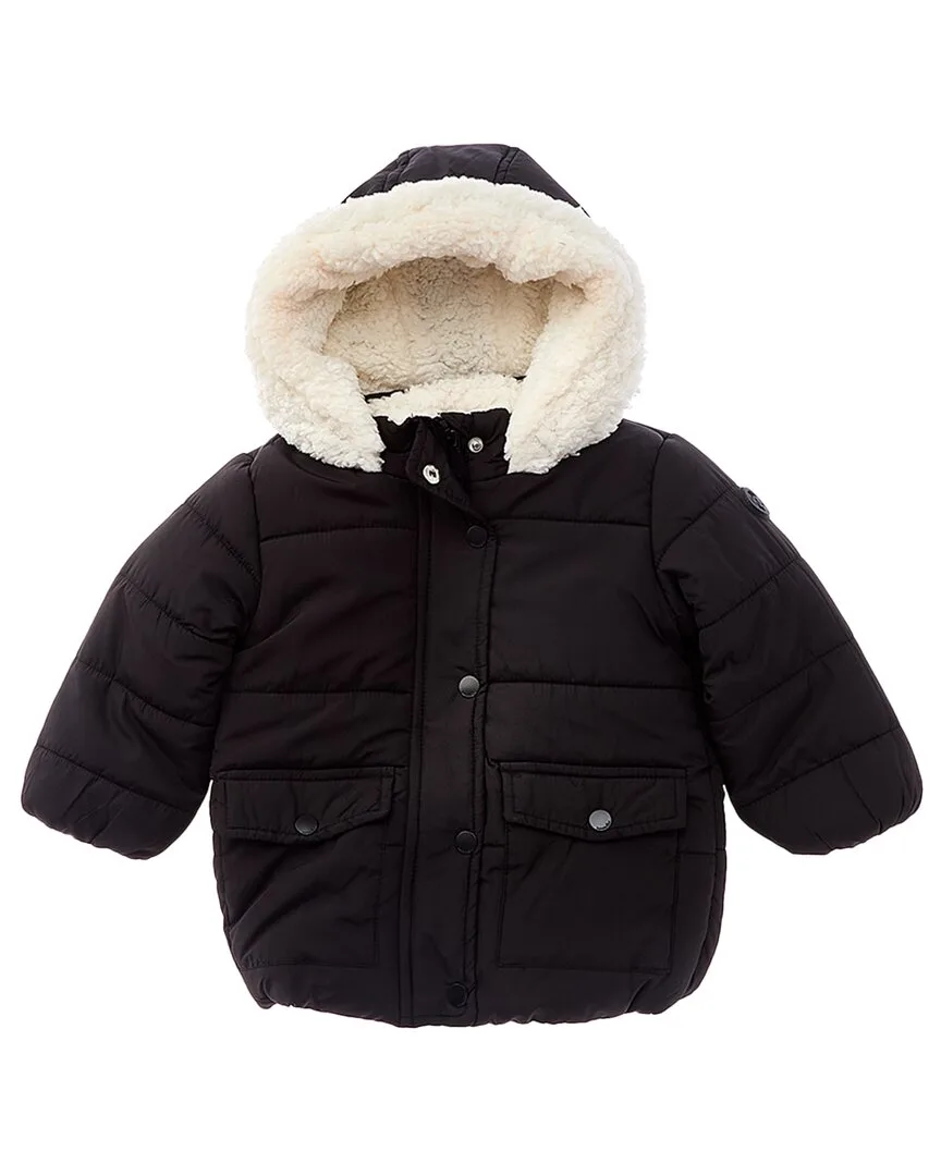 Sherpa Collar Quilted Puffer Jacket by Kensie
