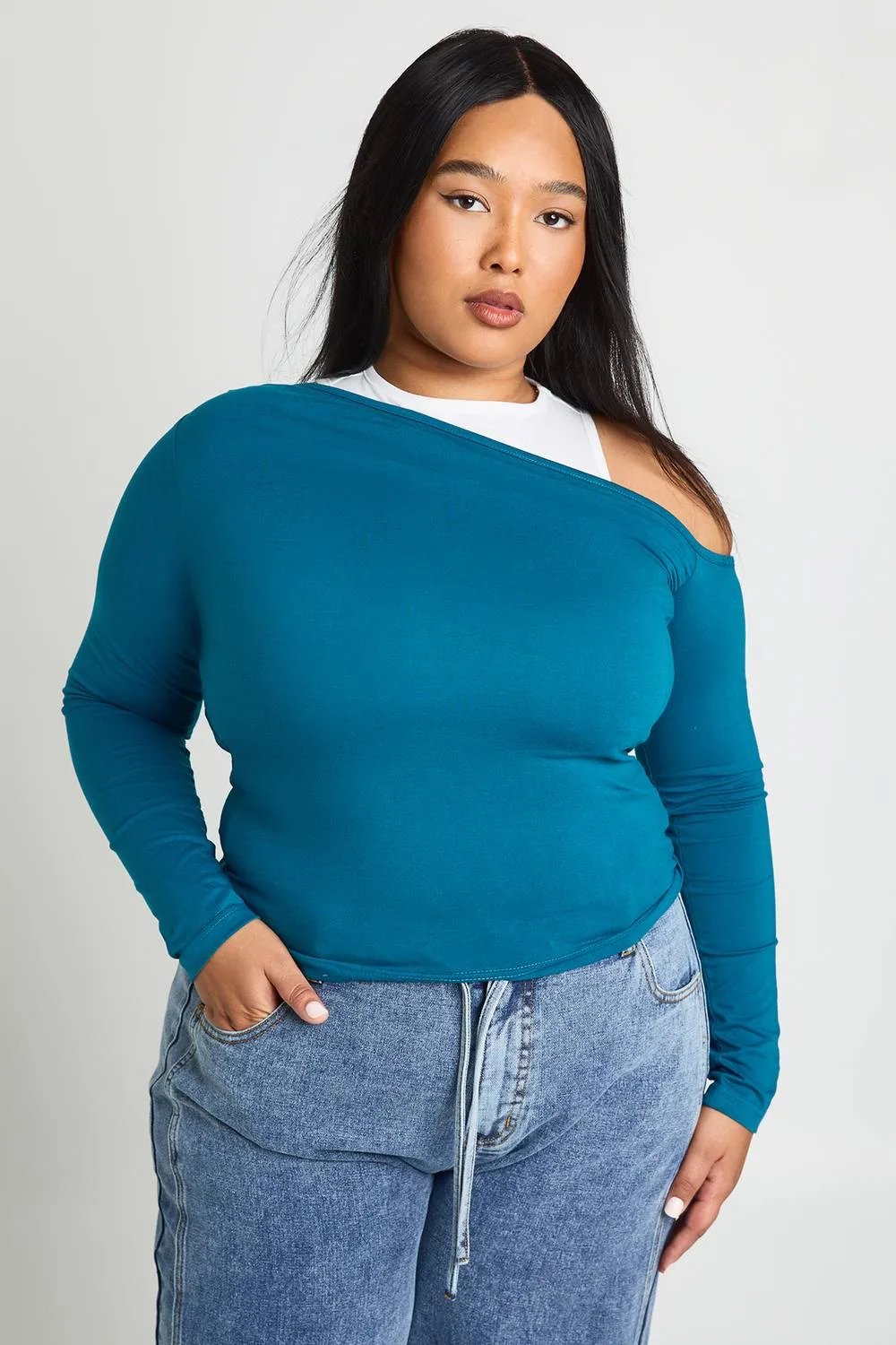 Double Layer Asymmetric Top by boohoo
