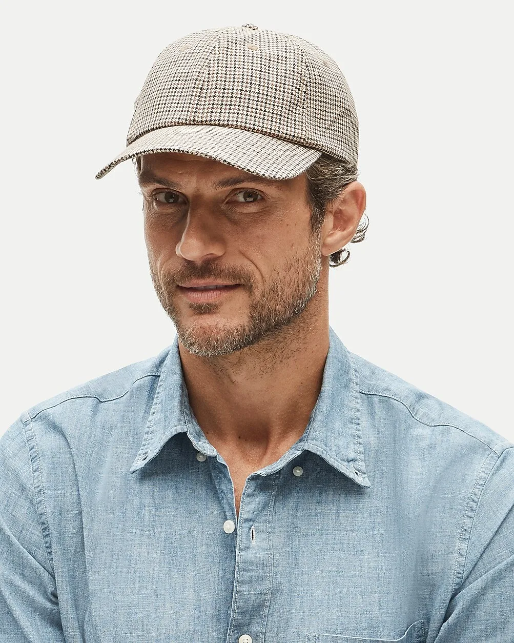 Houndstooth Baseball Cap in Cotton-Wool Blend Twill by J.Crew