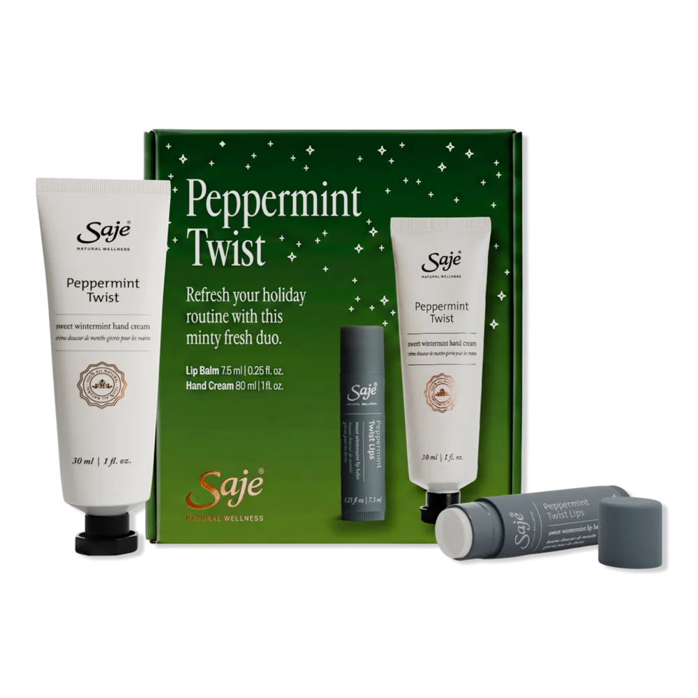 Peppermint Twist Hydrating Lip & Hand Duo by Saje Natural Wellness