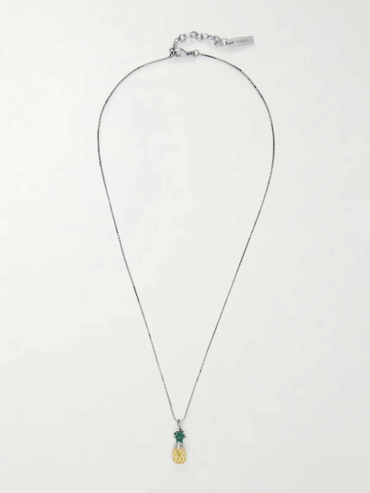 - Pineapple Silver-tone And Enamel Necklace -
