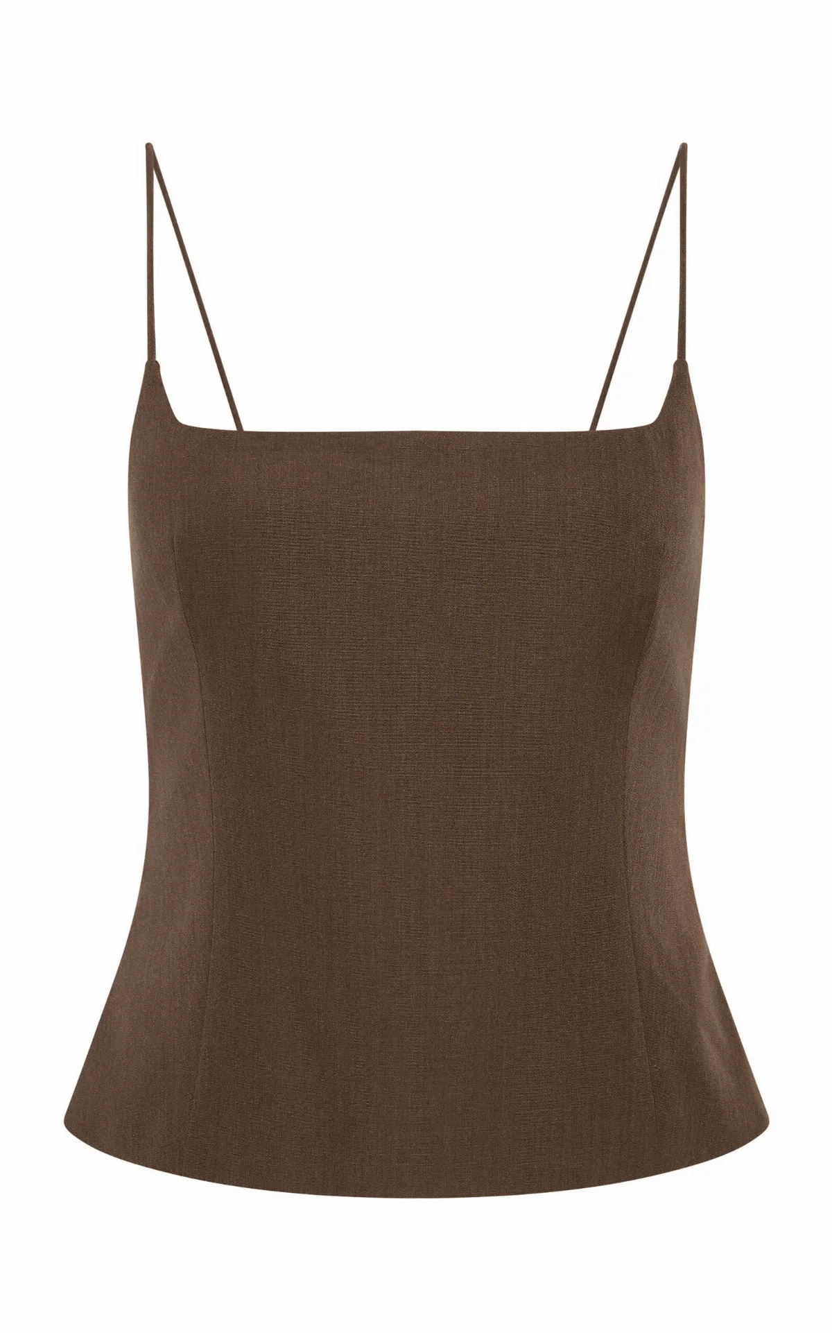 Square-Neck Wool-Silk Canvas Camisole Top by St. Agni