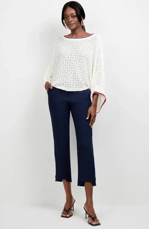 Ore Button-Hem Cropped Pant by Trina Turk