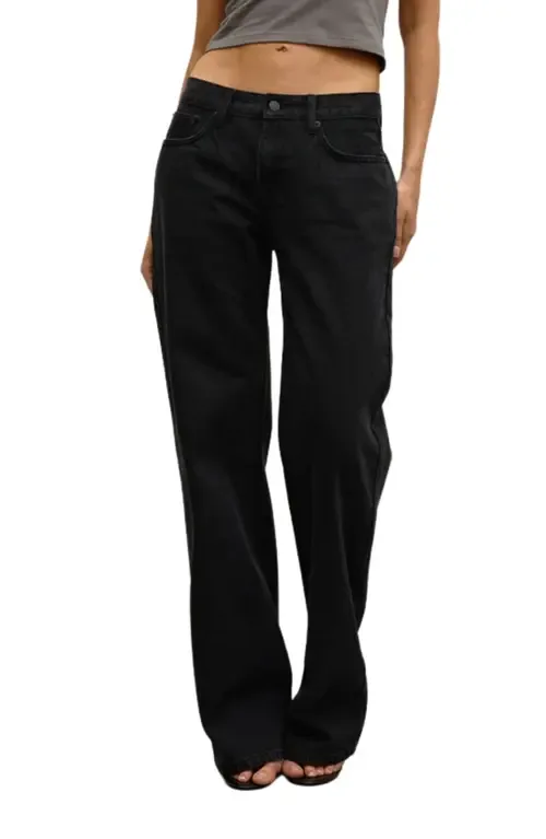 Avery Mid Rise Relaxed Straight Leg Jeans by Bayse
