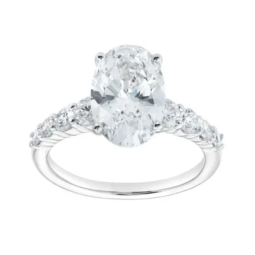 Camila 14K Gold Oval Lab Grown Diamond Engagement Ring - 2.5 ct by LuvMyJewelry