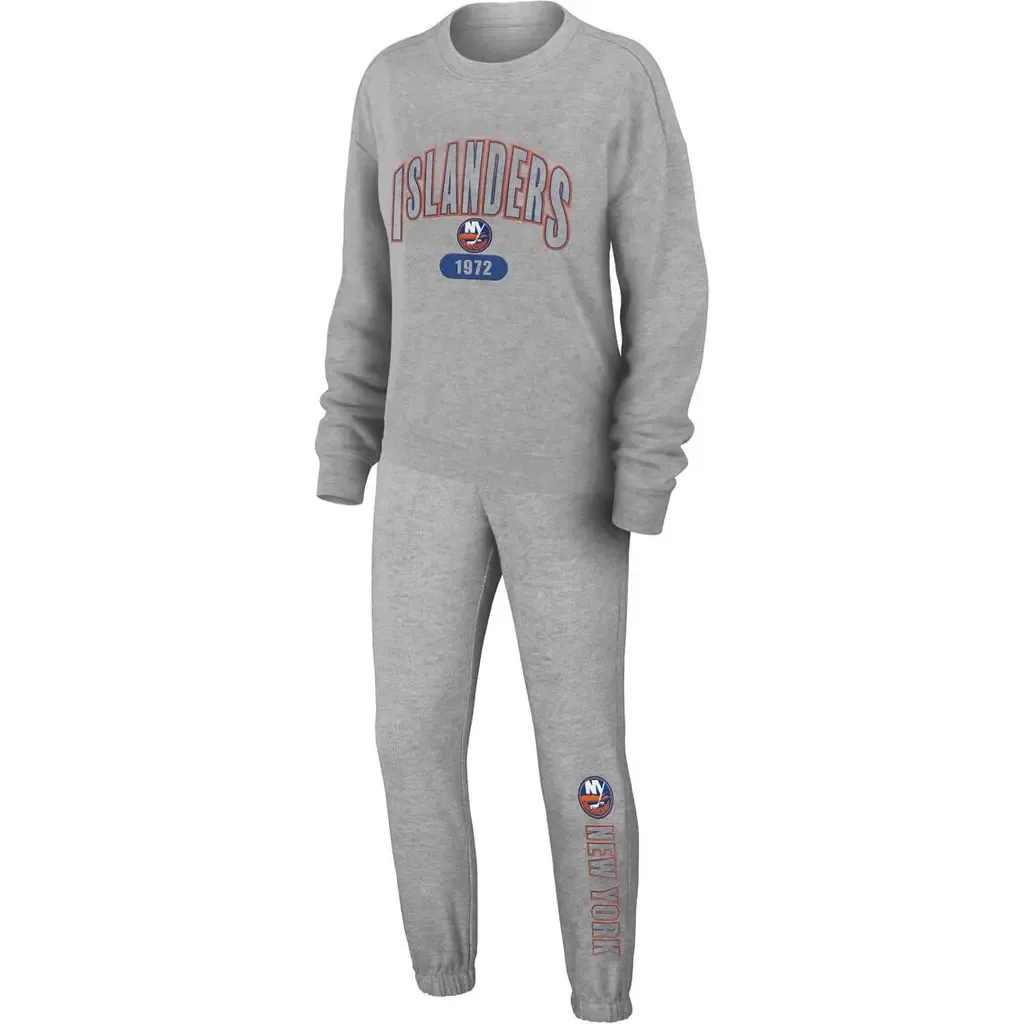 WEAR by Erin Andrews New York Islanders Knit Long Sleeve Tri-Blend T-Shirt & Pants Sleep Set by WEAR by Erin Andrews