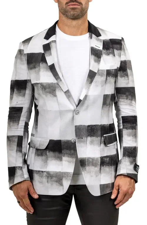 Unconstructed Marthyr022 Cotton Patchwork Blazer by Maceoo