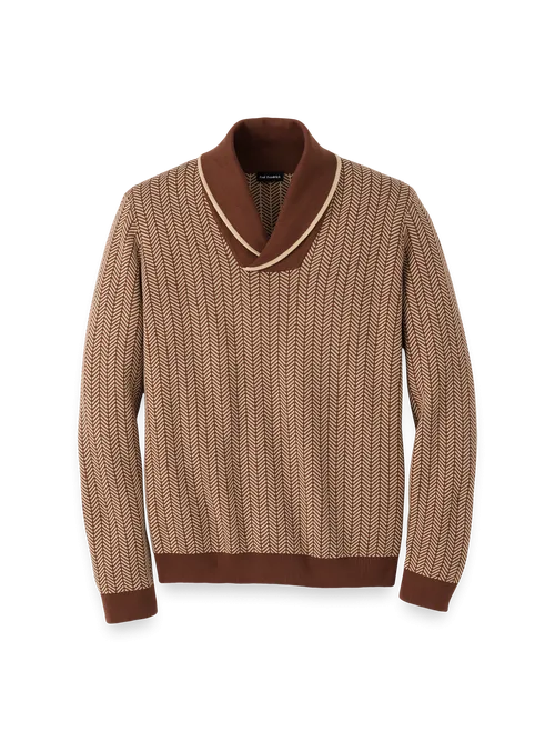 Cotton Shawl Collar Pull Over Sweater by Paul Fredrick