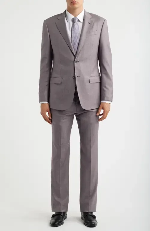 Pale Purple Virgin Wool Suit by Emporio Armani