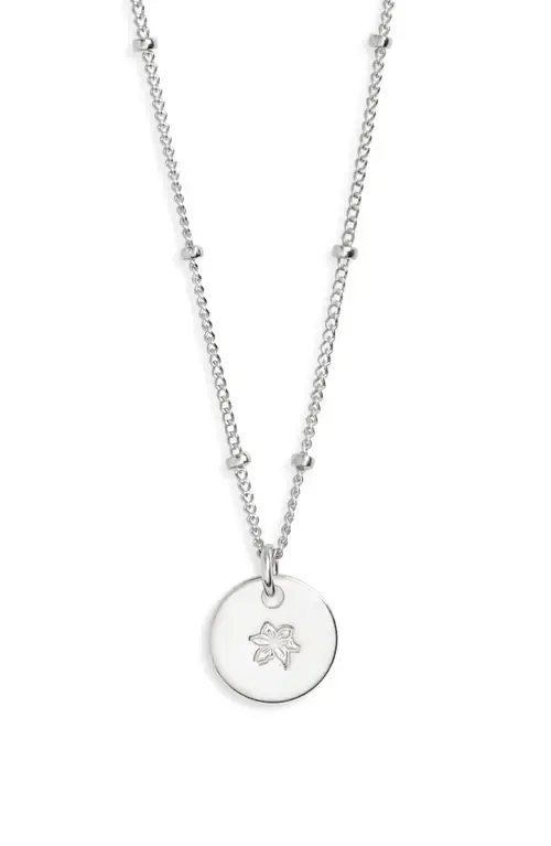 Birth Flower Necklace in Sterling Silver by Nashelle