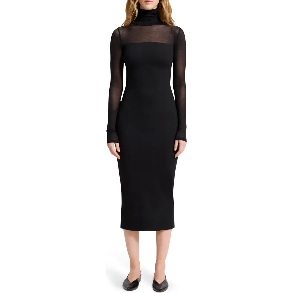 Marina Turtleneck Body-Con Midi Dress