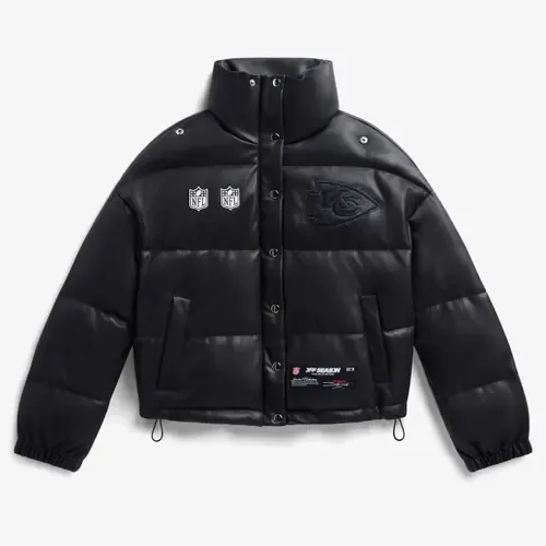 Kansas City Chiefs Faux Leather Puffer Jacket by Off Season