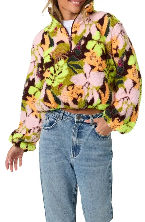 Kacey High Pile Floral Half Zip Jacket by O'Neill