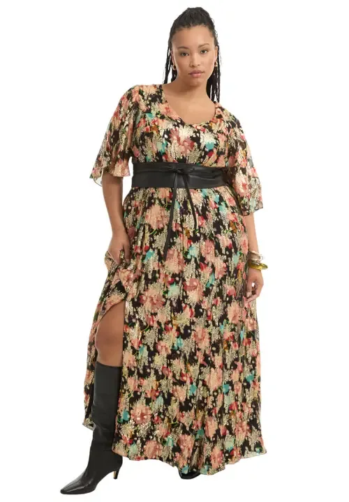 Metallic Printed Maxi Dress by June + Vie