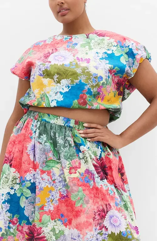 Sarina Cotton Crop Bubble Top by City Chic