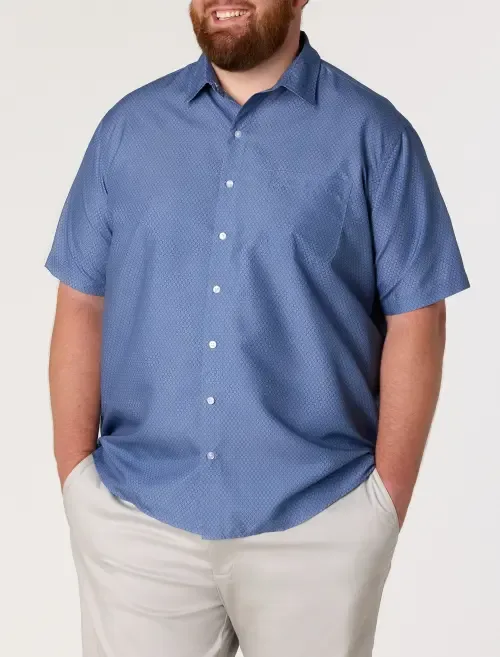 Microfiber Circle Print Sport Shirt by Harbor Bay by DXL