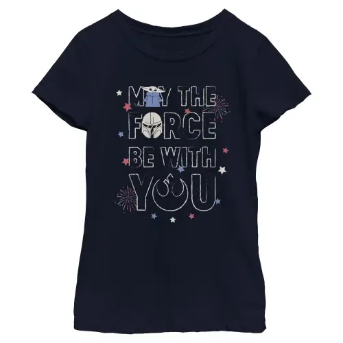 May the Force and Fireworks Graphic Short Sleeve T-Shirt by Star Wars: The Mandalorian