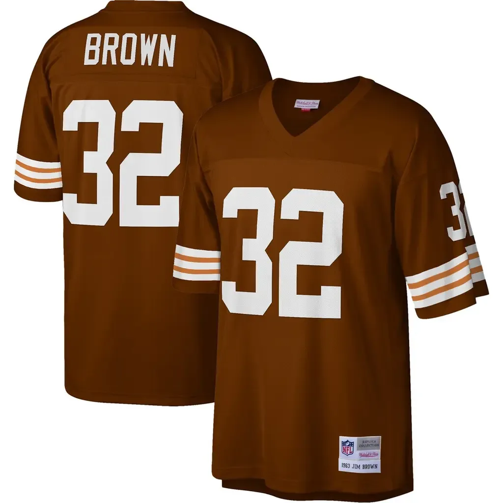 Mitchell & Ness Jim Brown Cleveland Browns 1963 Retired Player Replica Jersey by Mitchell & Ness