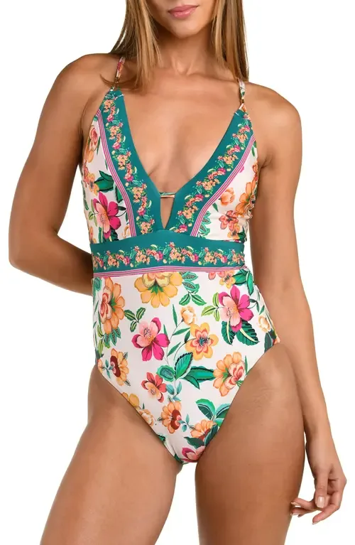 Zen Garden Plunge One-Piece Swimsuit by Sunshine 79