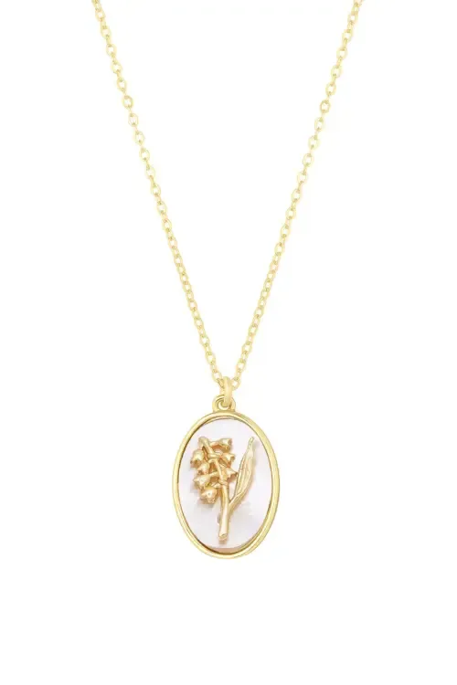 Katrina Birth Flower Pendant Necklace by Set & Stones