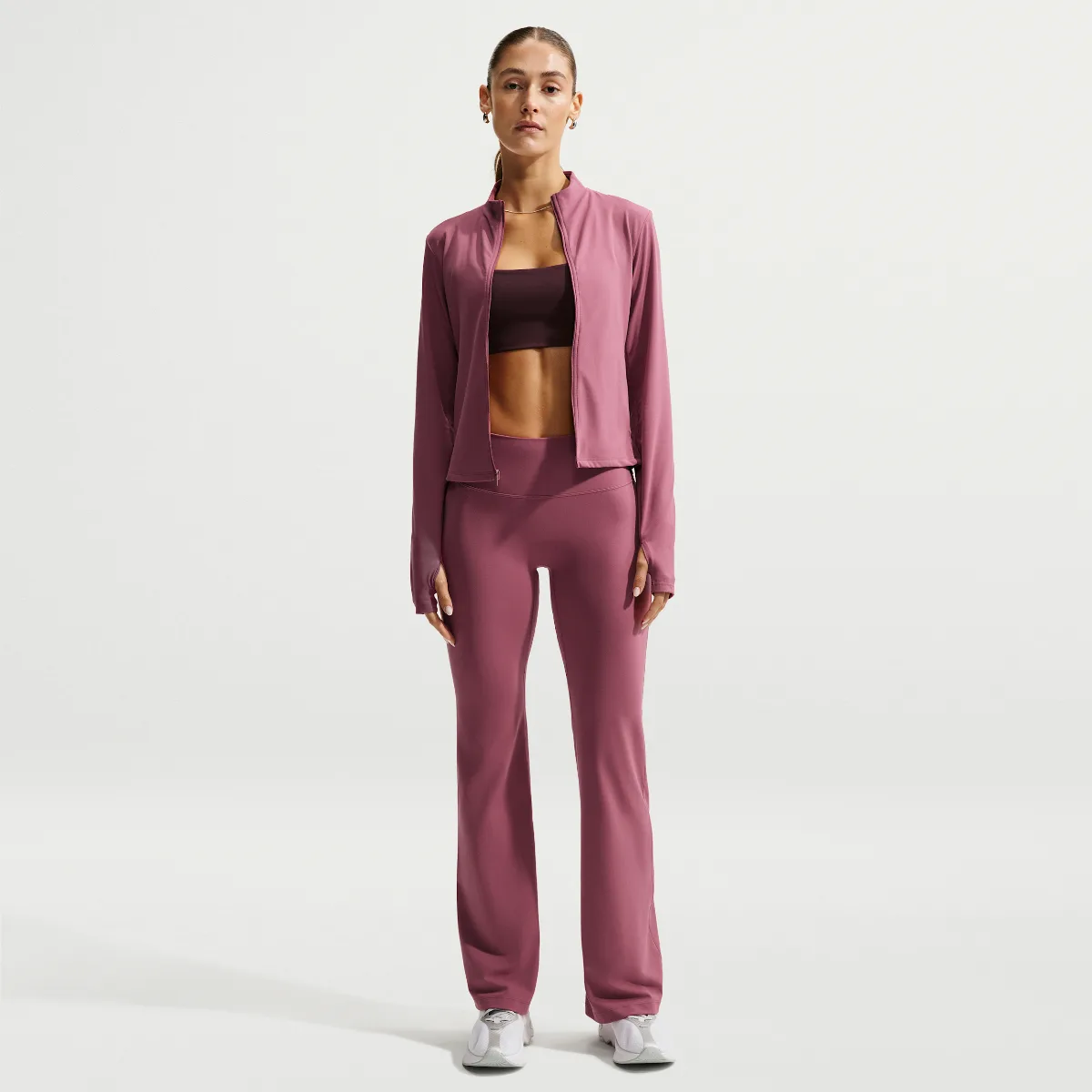 Zenvy High-Waisted Flared Leggings with No Front Seam by Nike