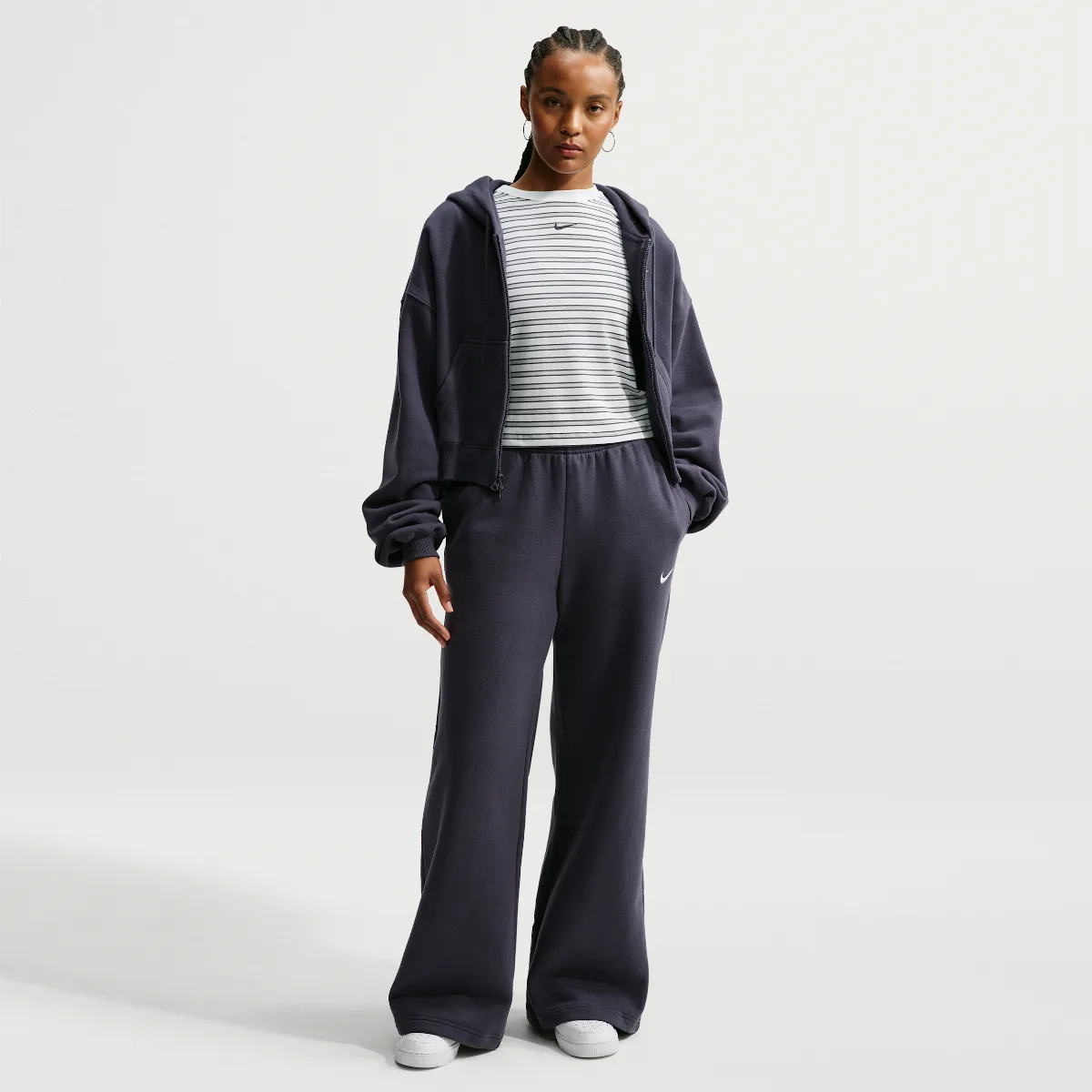 Studio Fleece Medium Weight Mid-Rise Wide-Leg Pants