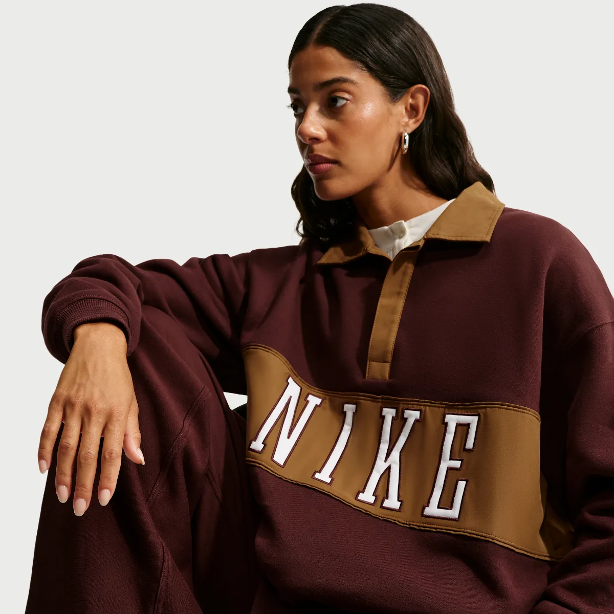 Studio Fleece Medium Weight Oversized Rugby Sweatshirt